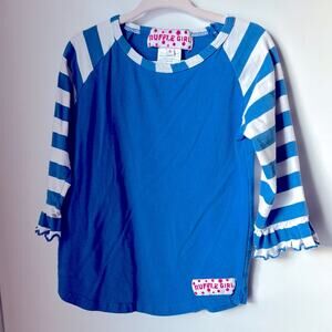 Ruffle Girl Blue Top Size 4